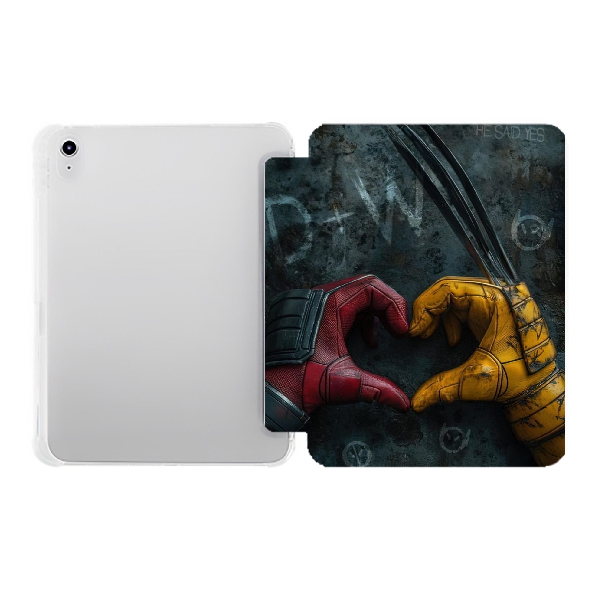 （画像用） Deadpool デッドプール IPad ケース ペン収納付き 三つ折りスタンド PUレザー×シリコン 対応機種9.5/10.5/10.9インチ